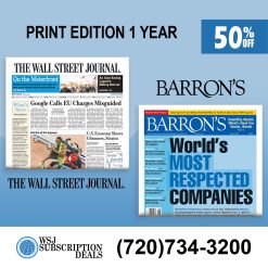 WSJ and Barron's (Print Newspaper) 1-year subscription for $480